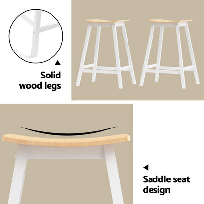 Artiss Bar Table and Stools Set Dining Desk Solid Wood Kitchen Chairs Cafe Pub BA-TAB-CHR-SET-WD