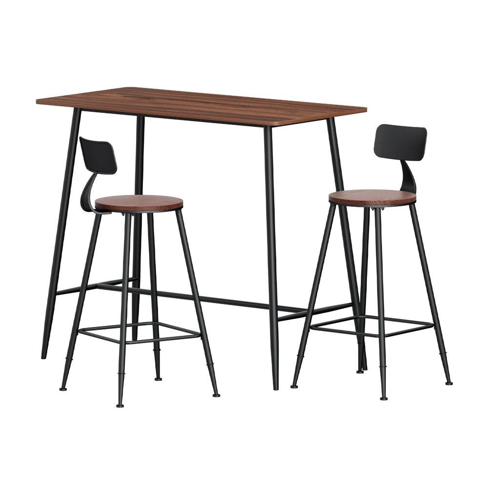 Artiss Bar Table and Stools Set Dining Desk Kitchen Chairs Cafe Pub BA-TAB-CHR-SET-WM