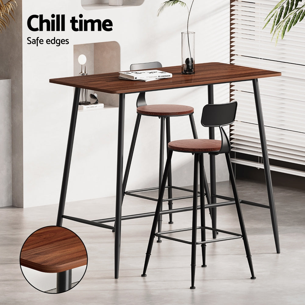 Artiss Bar Table and Stools Set Dining Desk Kitchen Chairs Cafe Pub BA-TAB-CHR-SET-WM