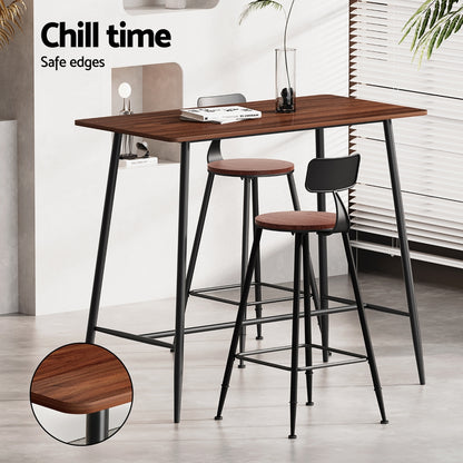 Artiss Bar Table and Stools Set Dining Desk Kitchen Chairs Cafe Pub BA-TAB-CHR-SET-WM