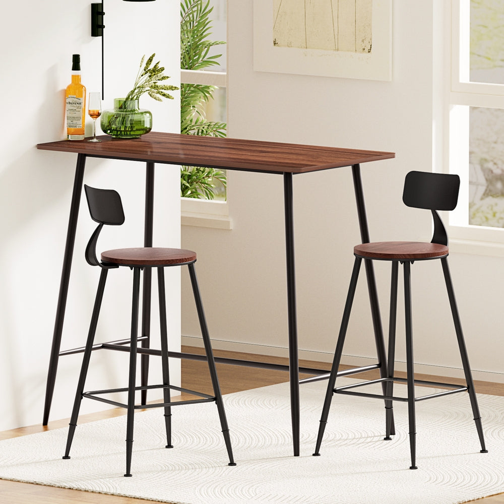 Artiss Bar Table and Stools Set Dining Desk Kitchen Chairs Cafe Pub BA-TAB-CHR-SET-WM