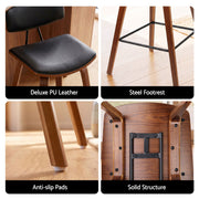Artiss 3Pcs Bar Table and Stools Set Dining Table Solid Wood Kitchen Chairs Cafe Pub