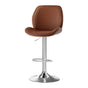 Artiss 1X Bar Stool Bentwood Swivel Adjustable Kitchen Dining Counter Stool Leather Brown BA-TW-1209-BR
