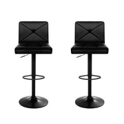 Artiss 2x Bar Stools Kitchen Dining Chairs Gas Lift Stool Leather Black BA-TW-1536-BKX2