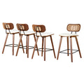 4x Artiss Bar Stools Kitchen Counter Rattan Chairs PU Leather Padding BA-TW-1782-BGX4
