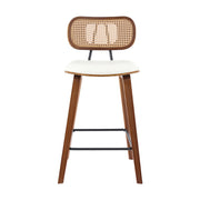 4x Artiss Bar Stools Kitchen Counter Rattan Chairs PU Leather Padding BA-TW-1782-BGX4