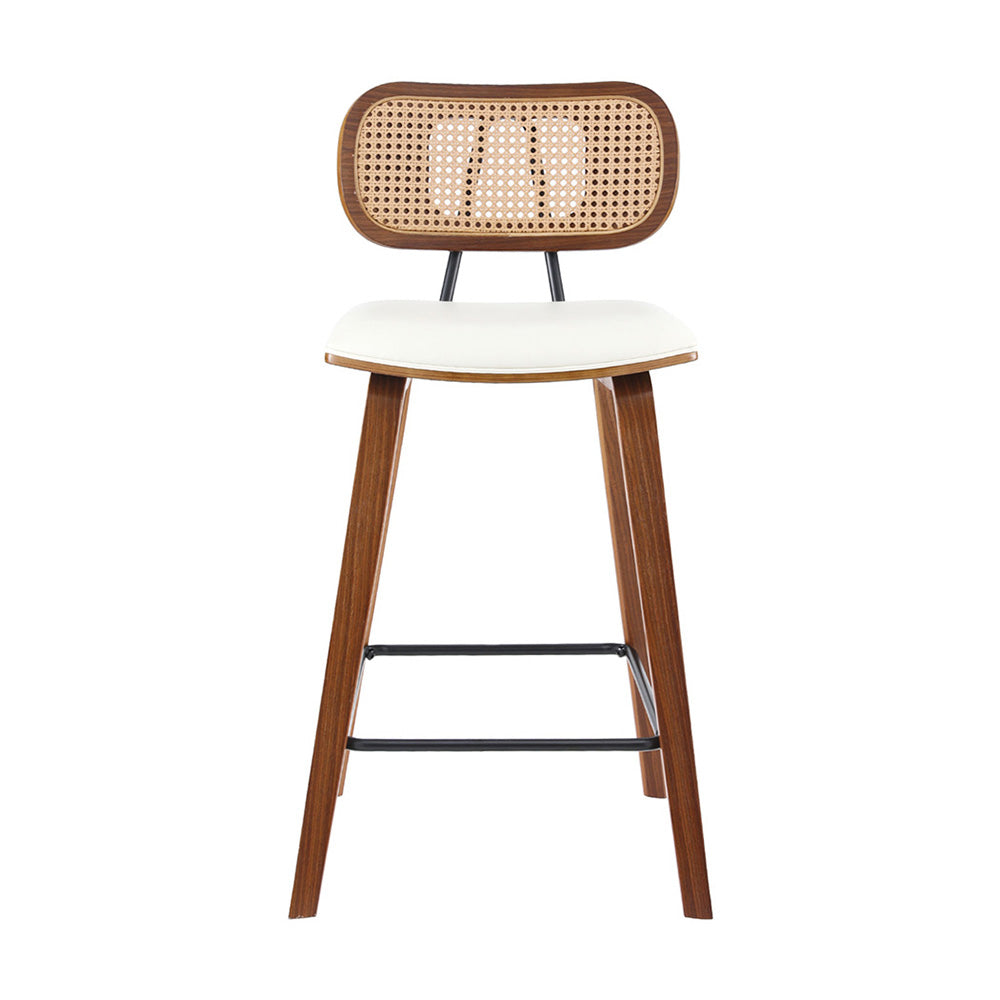 4x Artiss Bar Stools Kitchen Counter Rattan Chairs PU Leather Padding BA-TW-1782-BGX4