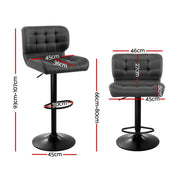 Artiss 4x Bar Stools Gas Lift Leather Padded Grey BA-TW-4059-CB-GYX4