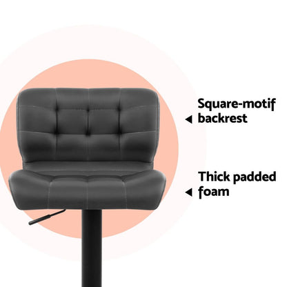Artiss 4x Bar Stools Gas Lift Leather Padded Grey BA-TW-4059-CB-GYX4
