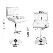Artiss 4x Bar Stools Gas Lift Leather Padded White BA-TW-4059-WHX4
