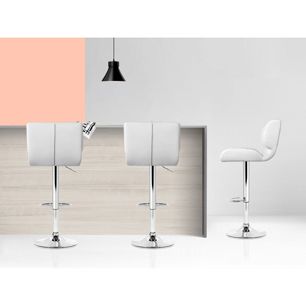 Artiss 4x Bar Stools Gas Lift Leather Padded White BA-TW-4059-WHX4