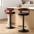 Artiss 2x Bar Stools Gas Lift Faux Leather BA-TW-8005-BKX2