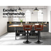 Artiss 2x Bar Stools Gas Lift Faux Leather BA-TW-8005-BKX2