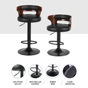 Artiss 4x Bar Stools Gas Lift Faux Leather BA-TW-8005-BKX4