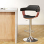 Artiss Bar Stools Gas Lift Leather w/Armrest Black BA-TW-8006A-BK