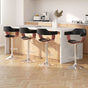 Artiss 4x Bar Stools Gas Lift Leather w/Armrest Black BA-TW-8006A-BKX4