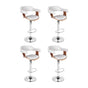 4x Artiss Bar Stools Gas Lift Leather with Armrest White BA-TW-8006A-WHX4