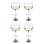 4x Artiss Bar Stools Gas Lift Leather with Armrest White BA-TW-8006A-WHX4