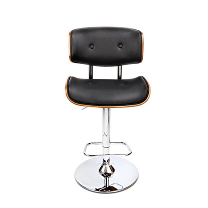 Artiss Bar Stools Gas Lift Leather Black BA-TW-8045-BK