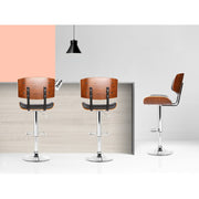 Artiss 2x Bar Stools Gas Lift Leather Black BA-TW-8045-BKX2