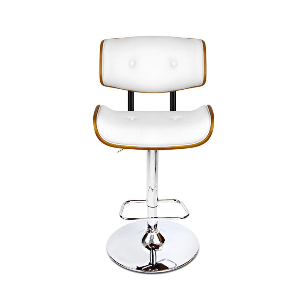 Artiss Bar Stools Gas Lift Leather White BA-TW-8045-WH