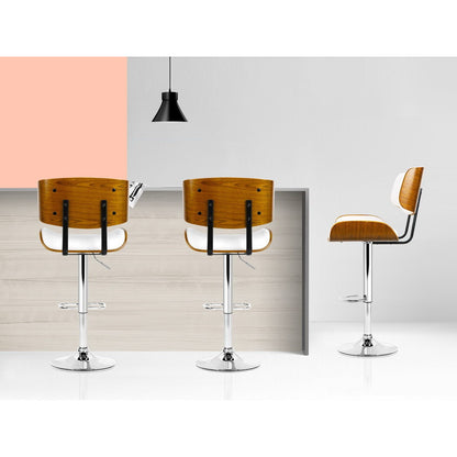 Artiss Bar Stools Gas Lift Leather White BA-TW-8045-WH