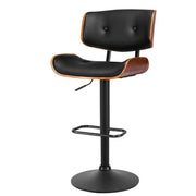 Artiss Bar Stools Gas Lift Leather All Black BA-TW-8045A-BK