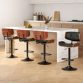 Artiss 4x Bar Stools Gas Lift Leather All Black BA-TW-8045A-BKX4