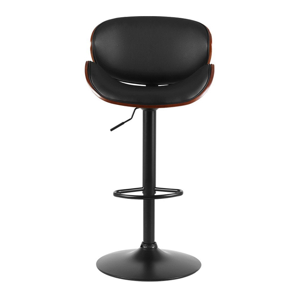 Artiss Bar Stools Kitchen Leather Barstools Swivel Gas Lift Vintage Chairs Black BA-TW-8076-BK