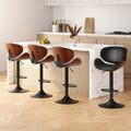 Artiss 4x Bar Stools Gas Lift Leather Padded Black BA-TW-8076-BKX4