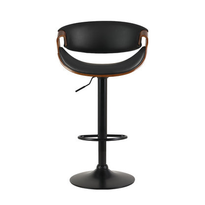Artiss Bar Stools Gas Lift Leather w/Armrest BA-TW-8078-BK
