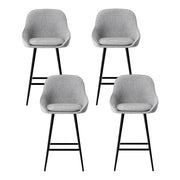 Artiss 4x Bar Stools Upholstered Stool Counter Seat Kitchen Dining Chairs BA-TW-8089-GYX4