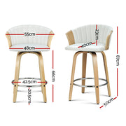 Artiss Bar Stools Kitchen Leather Barstools Swivel Counter Chairs x2 BA-TW-8091-WHX2