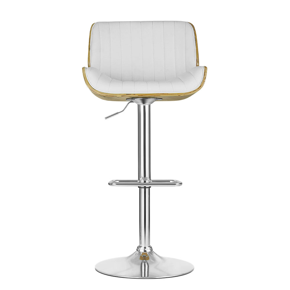 Artiss Bar Stools Swivel Leather Chairs Wooden BA-TW-8092-WH