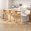 Artiss 4x Bar Stools Adjustable Leather Chairs BA-TW-8092-WHX4