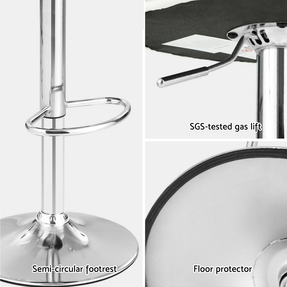 Artiss 4x Bar Stools Adjustable Leather Padded White BA-TW-8093-WHX4