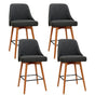 Artiss 4x Bar Stools Swivel Seat Wooden Charcoal BA-TW-8125-CHX4