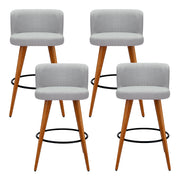 Artiss 4x Bar Stools Linen Padded Wooden Grey BA-TW-8126-LI-GYX4