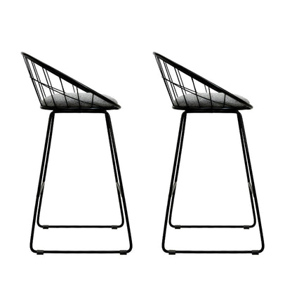 Artiss 2x Bar Stools Padded Seat Metal BA-TW-8128-BKX2