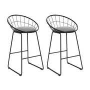 Artiss 2x Bar Stools Padded Seat Metal BA-TW-8128-BKX2