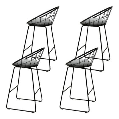 Artiss 4x Bar Stools Padded Seat Metal BA-TW-8128-BKX4