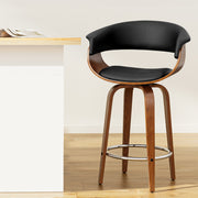 Artiss Bar Stools Swivel PU Seat Wooden BA-TW-8201-BK