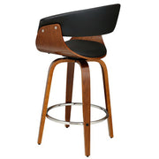 Artiss Bar Stools Swivel PU Seat Wooden BA-TW-8201-BK