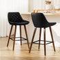 Artiss 2x Bar Stools PU Seat Wooden BA-TW-8206-BKX2