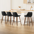 Artiss 4x Bar Stools PU Seat Wooden BA-TW-8206-BKX4