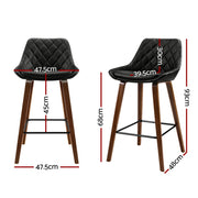 Artiss 4x Bar Stools PU Seat Wooden BA-TW-8206-BKX4