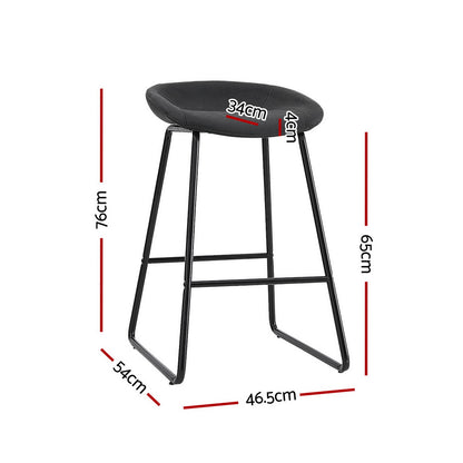 Artiss 4x Bar Stools Kitchen Dining Chairs Counter Stool PU Leather Metal BA-TW-8320-BKX4