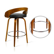 Artiss 2x Bar Stools Swivel Seat Curving Backrest BA-TW-8565-BKX2-AB