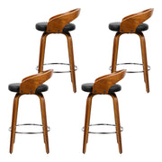Artiss 4x Bar Stools Swivel Seat Curving Backrest BA-TW-8565-BKX4-AB