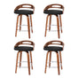 Artiss 4x Bar Stools Swivel Dining Chairs Low Back Counter Seat PU Cushion BA-TW-8566-BKX4-AB